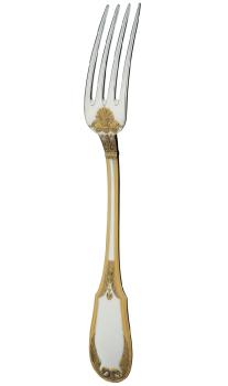 Dessert fork in sterling silver and gilding - Ercuis